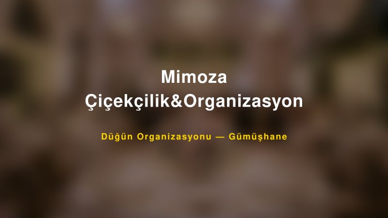Mimoza Çiçekçilik&Organizasyon — Gümüşhane Kır Düğünü Mekanı Rehberi