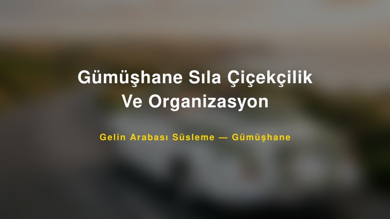 Gümüşhane Sıla Çiçekçilik Ve Organizasyon Gümüşhane Gelin Arabası Süsleme