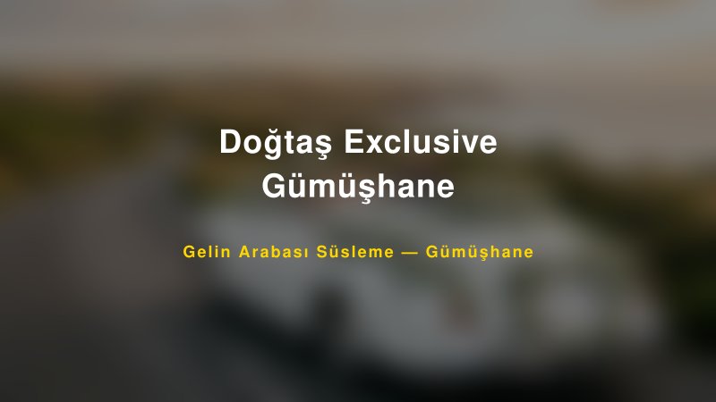 Doğtaş Exclusive Gümüşhane Gümüşhane Gelin Arabası Süsleme