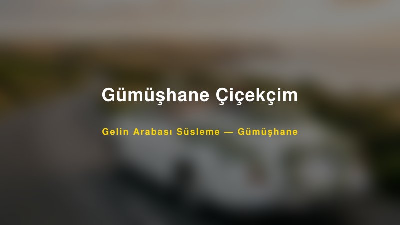Gümüşhane Çiçekçim Gümüşhane Gelin Arabası Süsleme